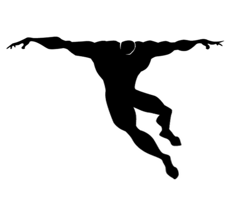 Kids vinyl rug superhero jumping - TenStickers