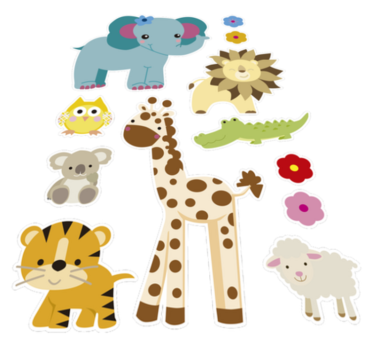 Kids vinyl rug jungle animal stickers - TenStickers