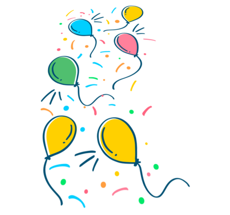 Kids vinyl rug balloon with confetti design - TenStickers