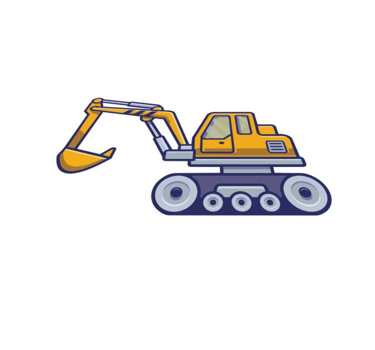 Kids vinyl rug excavator yellow design for kids - TenStickers