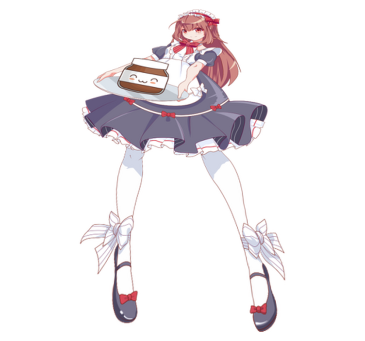 Kids vinyl rug anime girl with nutella - TenStickers