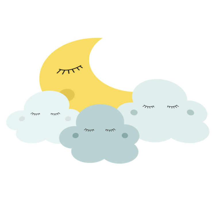 Kids vinyl rug happy moon and cloud sleeping - TenStickers
