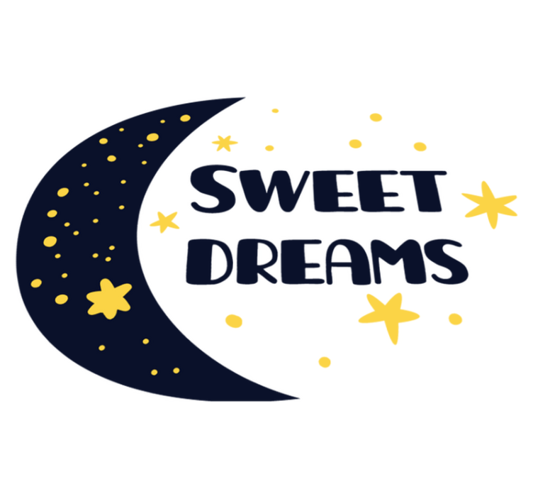 Kids vinyl rug sweet dreams with moon and stars - TenStickers