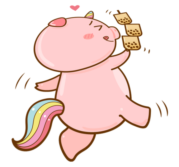 Kids vinyl rug cartoon pig unicorn - TenStickers