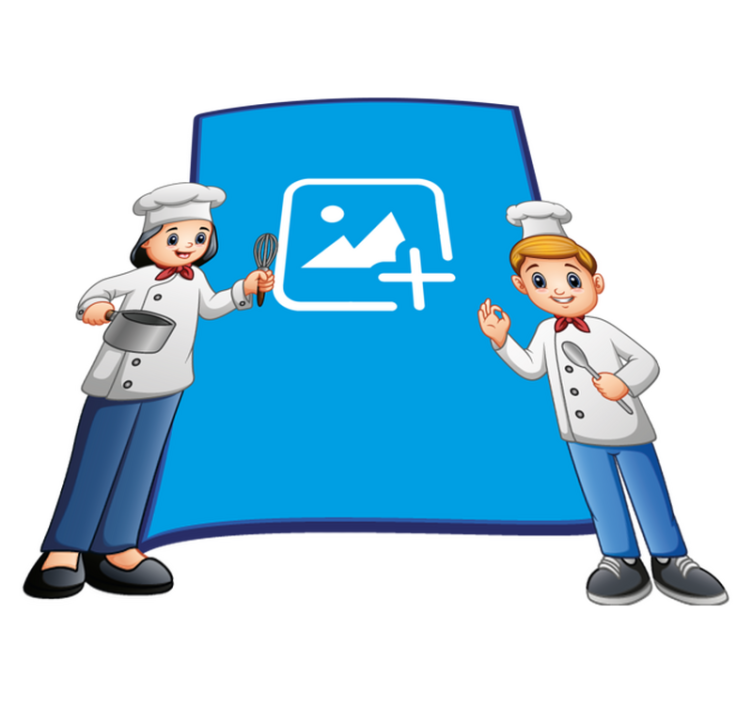 Kids vinyl rug with chef photo frame - TenStickers