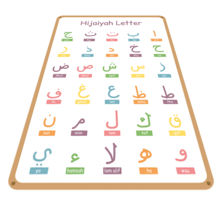 Kids vinyl rug arabic alphabet design - TenStickers