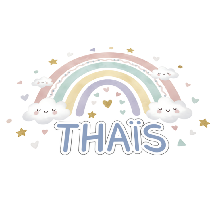 Kids vinyl rug rainbow with name - TenStickers