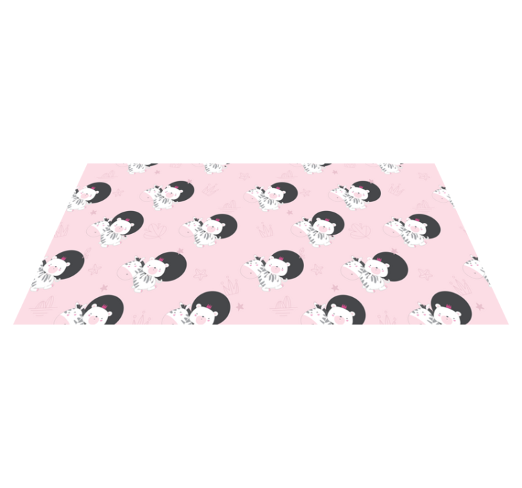 Kids vinyl rug baby zebra and bear decor - TenStickers