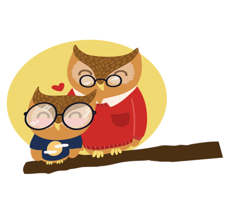 Kids vinyl rug father and son owls - TenStickers