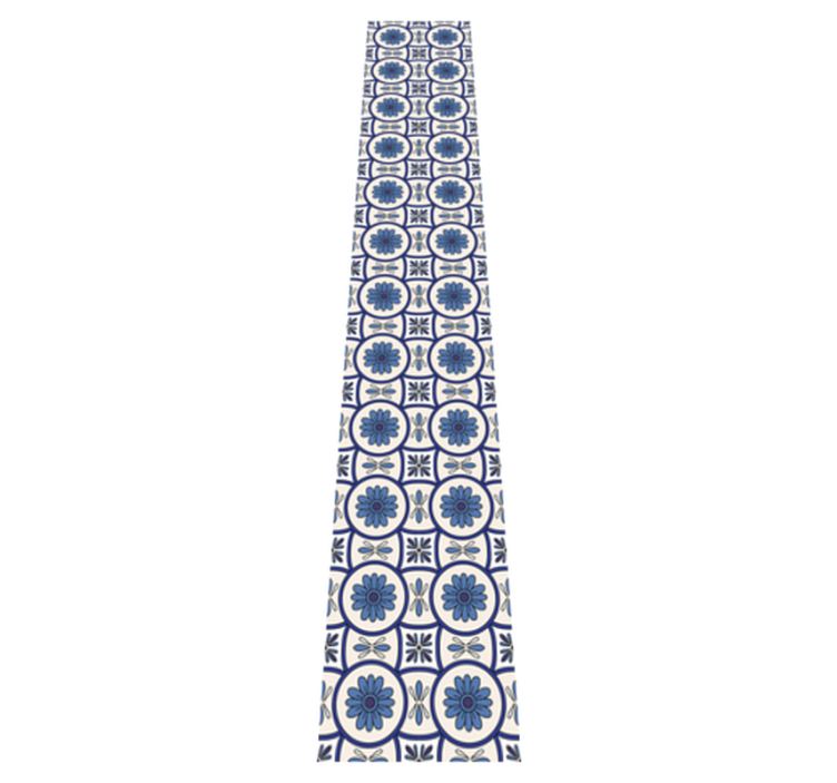 Kitchen vinyl rug blue flower portuguese tile design - TenStickers