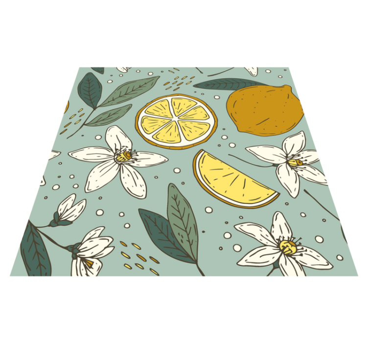 Kitchen vinyl rug colorful lemon design - TenStickers
