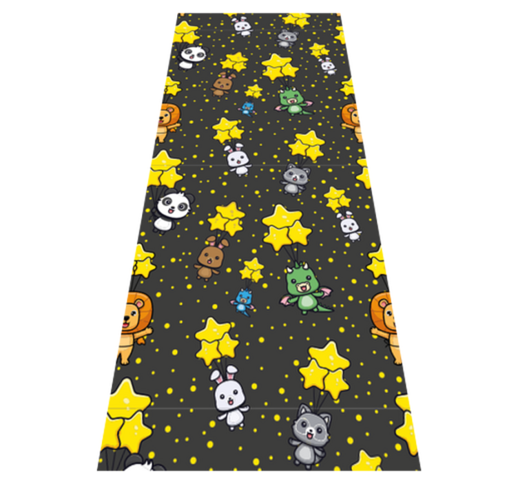 Cute animals flying on balloons bedroom vinyl rug - TenStickers