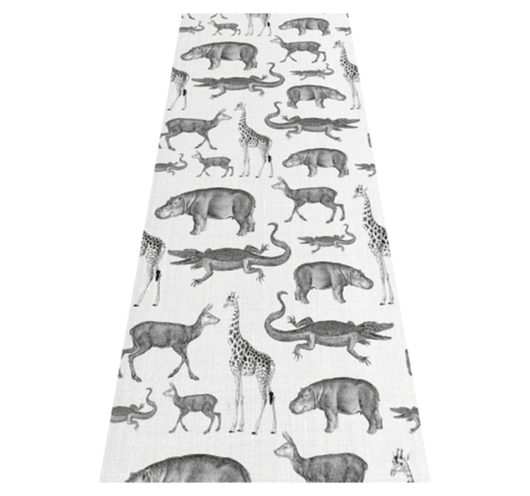 Bedroom vinyl rug with safari animals and trees border - TenStickers