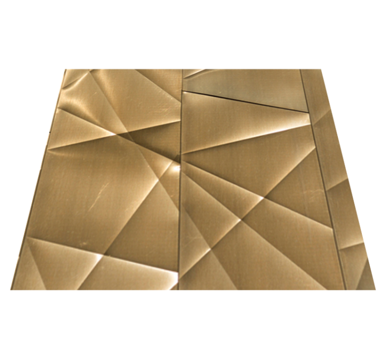 Office vinyl rug 3d golden polygon texture - TenStickers