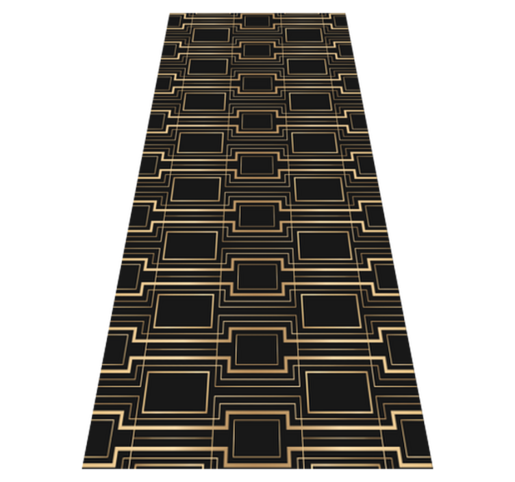 Office vinyl rug with gold frame art design - TenStickers