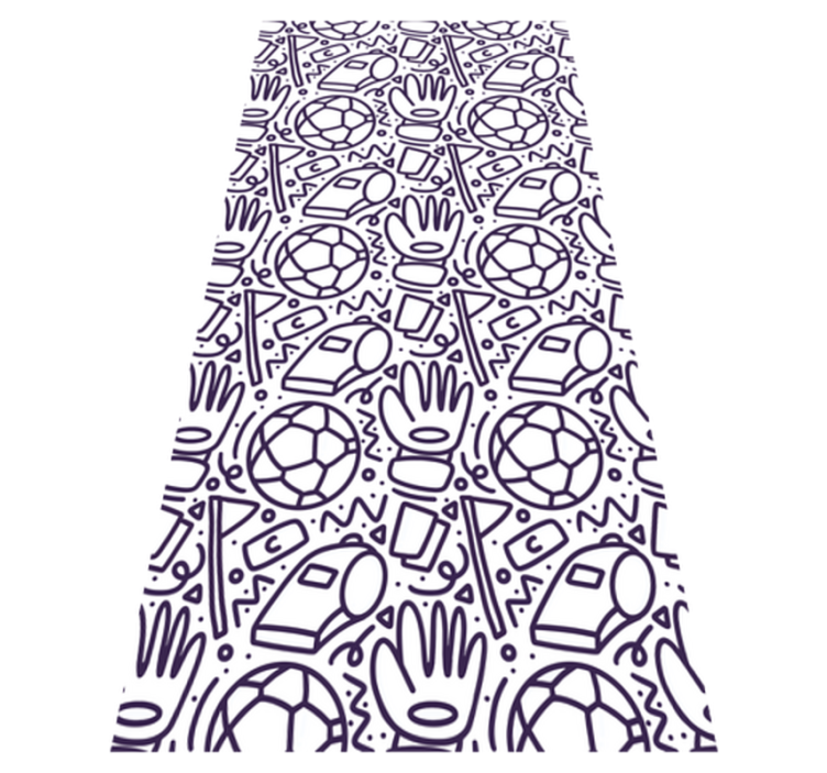 Bedroom vinyl rug with sporty doodle design - TenStickers