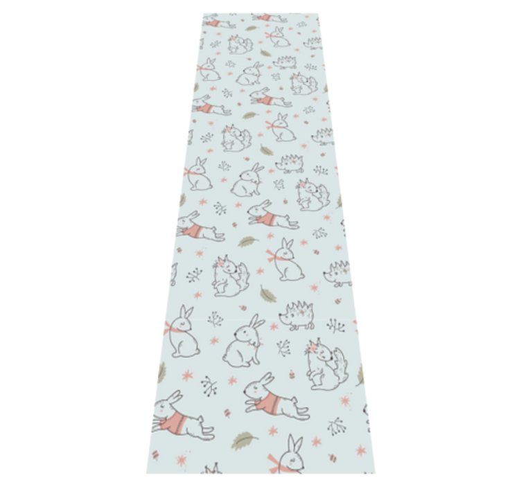 Bedroom vinyl rug with flowers, squirrels, and rabbits - TenStickers