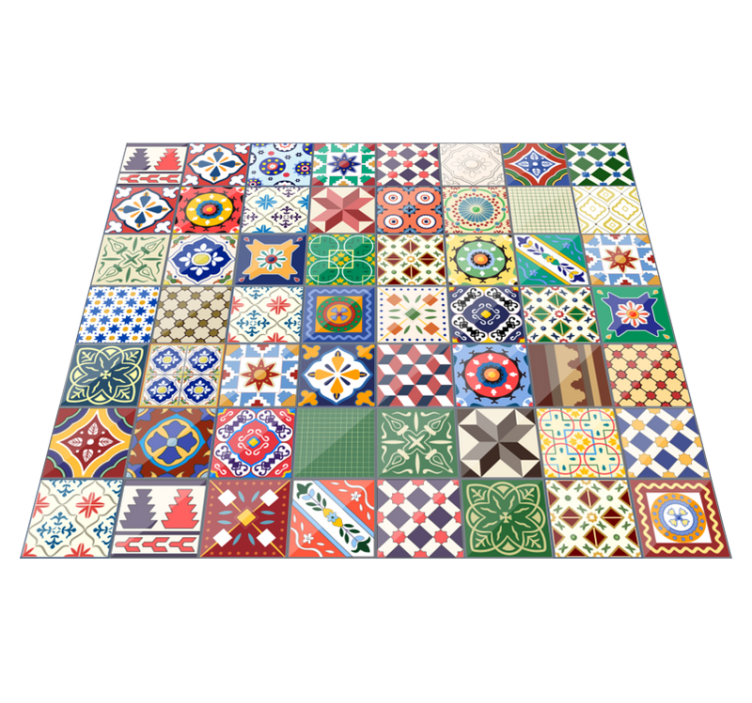 Colorful Mosaic Tile Effect tile carpet - TenStickers