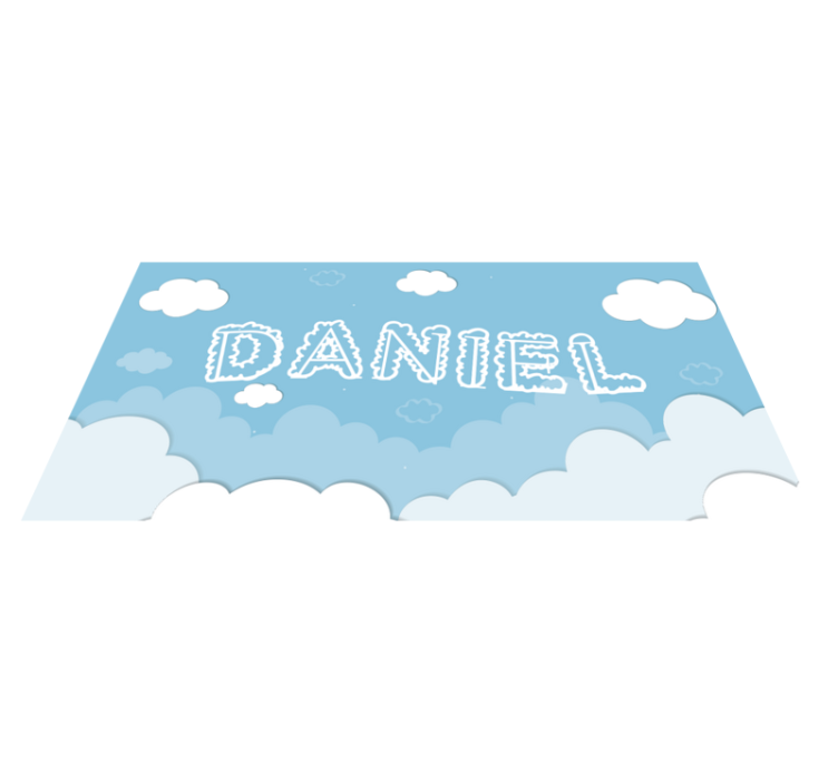 Cloudy Sky Personalization bedroom vinyl rug - TenStickers