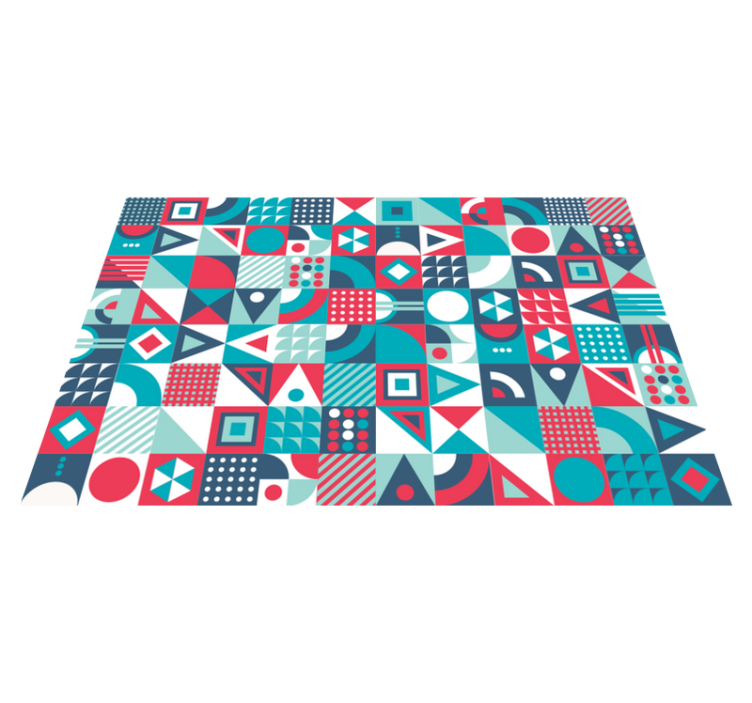 Modern geometric vinyl rug - TenStickers