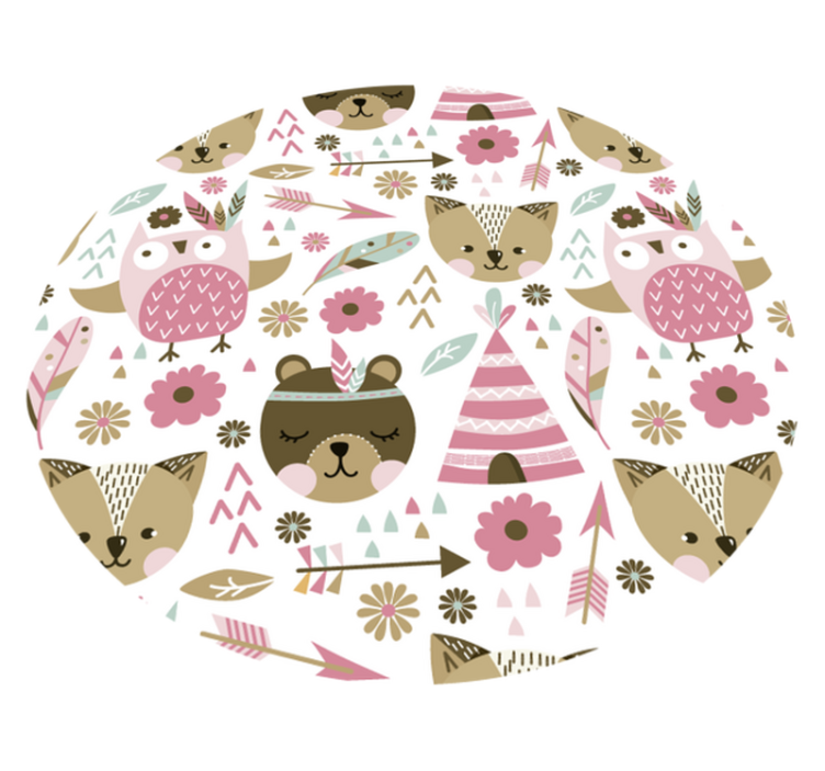 Children's Animal Patterns nursery vinyl rug - TenStickers