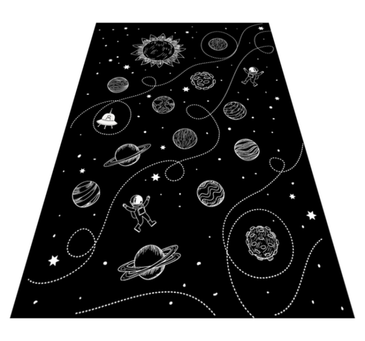 Fabulous stars and planets drawing vinyl rug - TenStickers