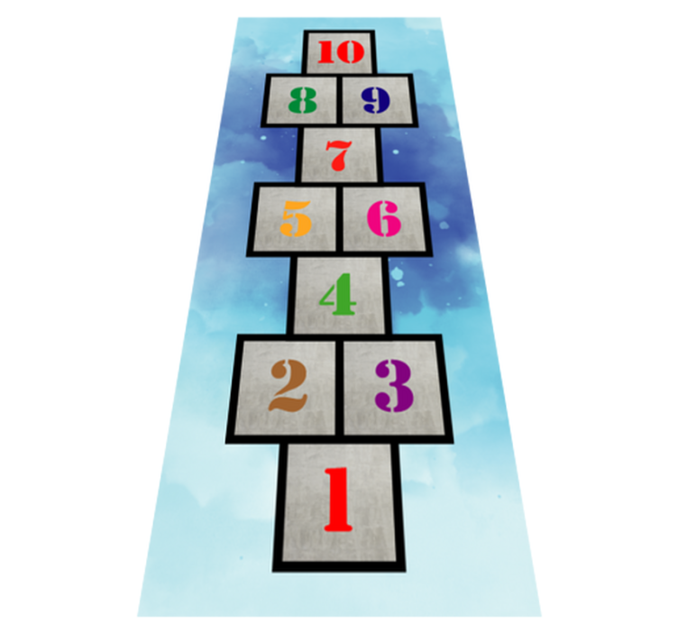 Childhood hopscotch vinyl rug game - TenStickers