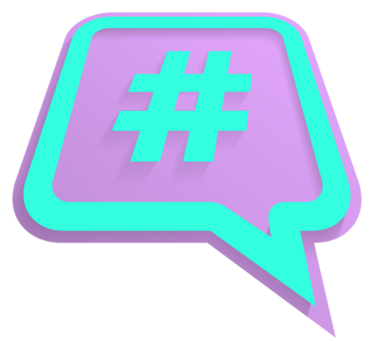 Hashtag Speech Bubble custom rug - TenStickers