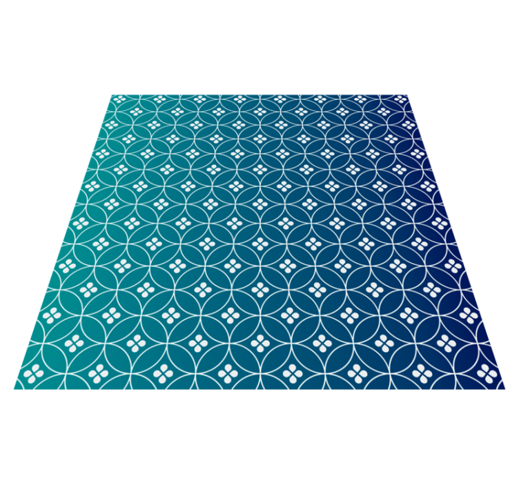 Geometric Blue Overlay geometric vinyl rug - TenStickers