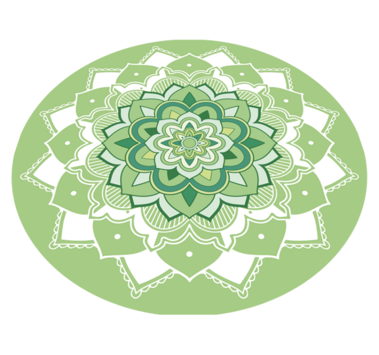 Green Mandala Design mandala vinyl rug - TenStickers