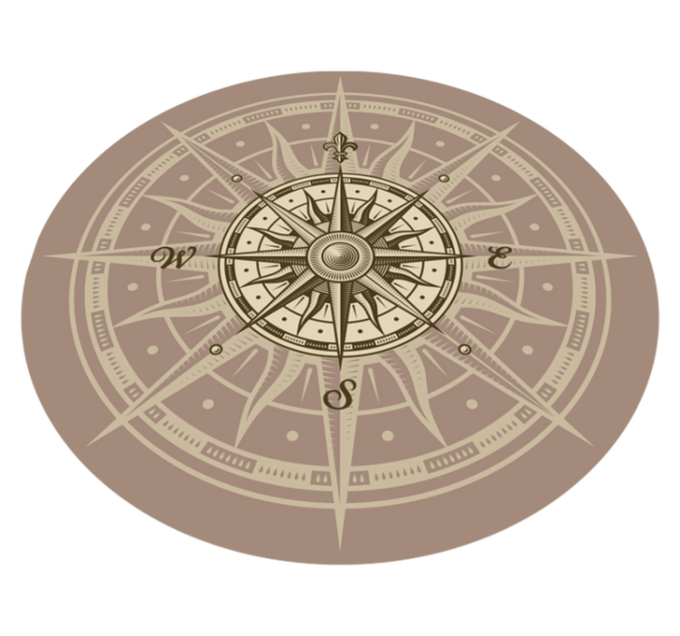 Compass Navigation Design world map vinyl rug - TenStickers