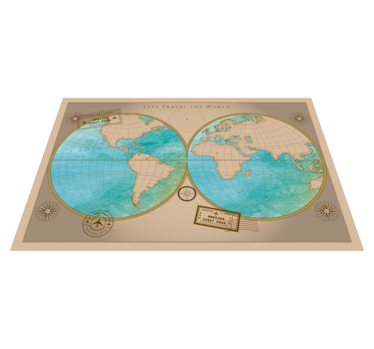 World Map Decor world map vinyl rug - TenStickers