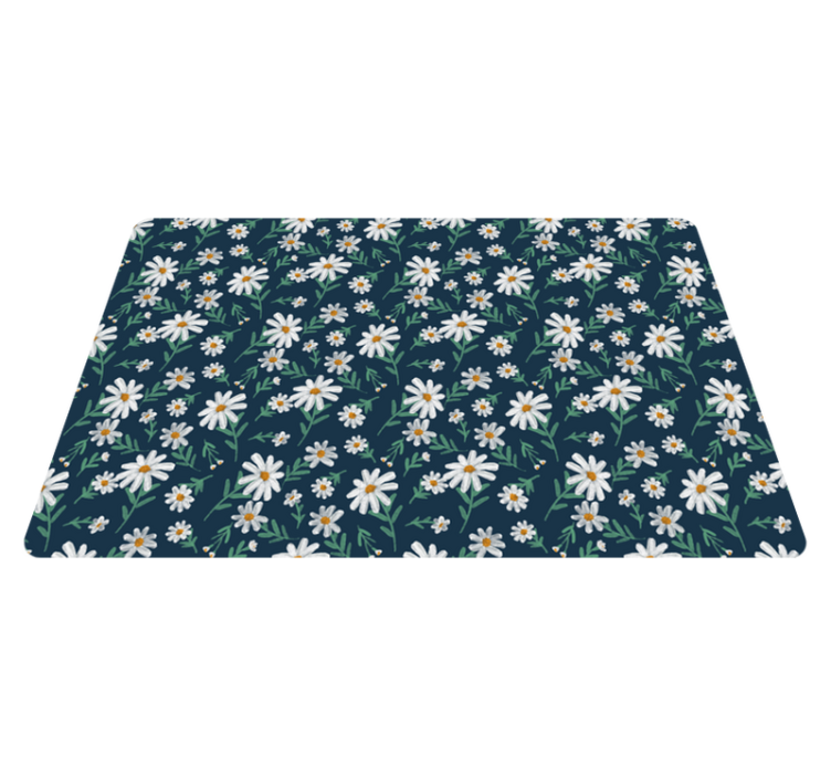 Daisy Pattern Surface floral vinyl rug - TenStickers
