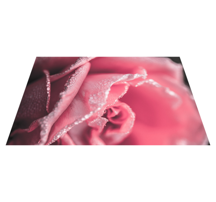 Dewy Rose Petals floral vinyl rug - TenStickers