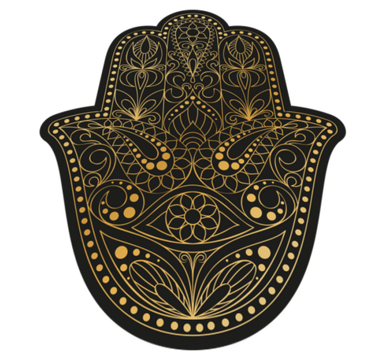 Fatma hand mandala vinyl rug - TenStickers