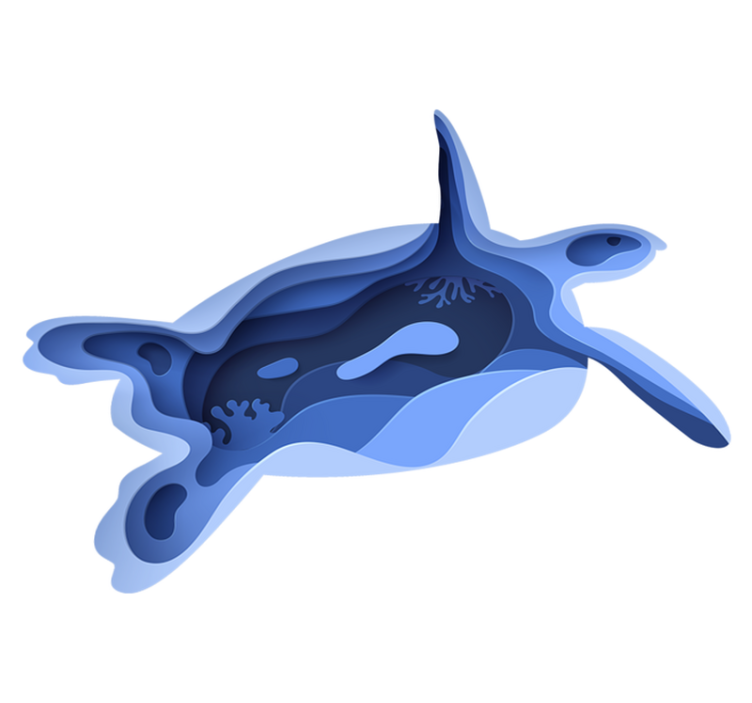 Sea Turtle Shape animal vinyl rug - TenStickers