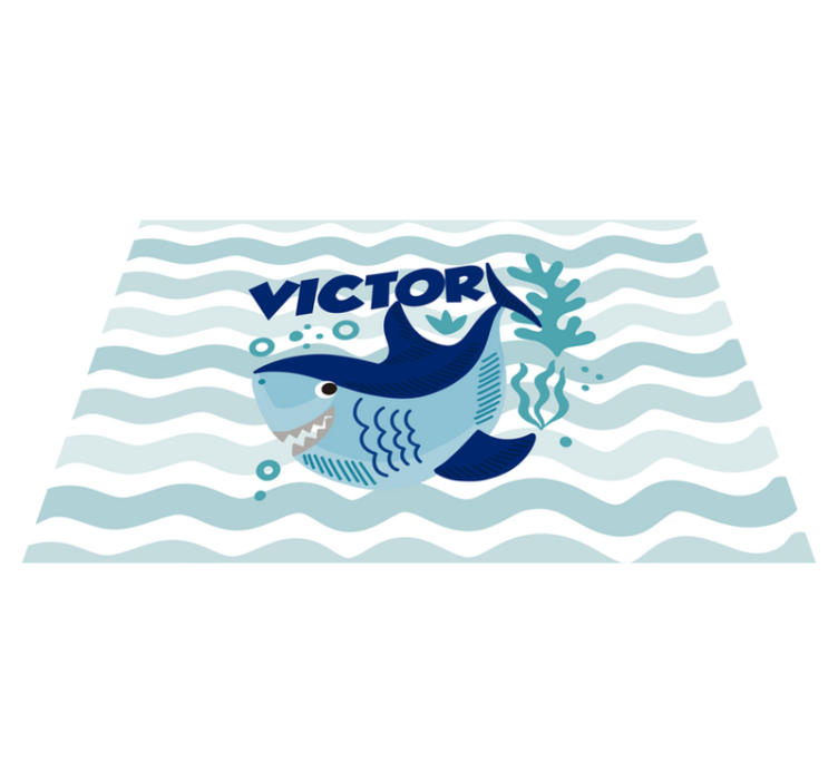Baby Shark with name vinyl rug with name - TenStickers