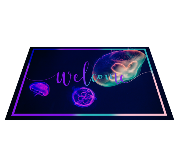 Jellyfish Welcome animal vinyl rug - TenStickers