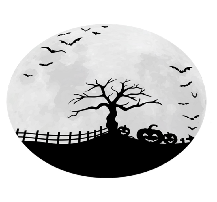 Spooky Halloween Scene halloween vinyl rug - TenStickers