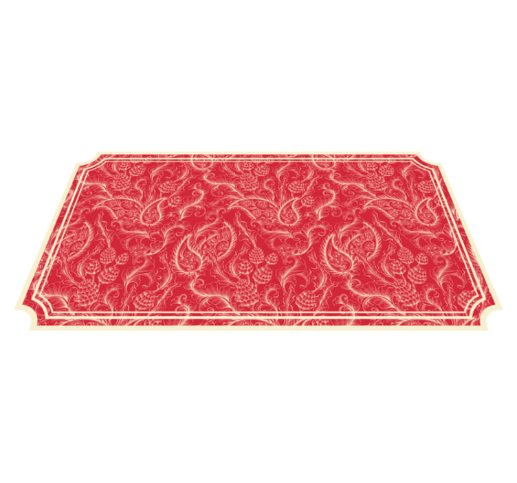 Ornate Paisley red vinyl rug - TenStickers