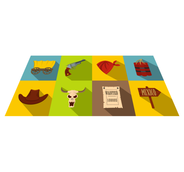 Western Adventure game vinyl rug - TenStickers