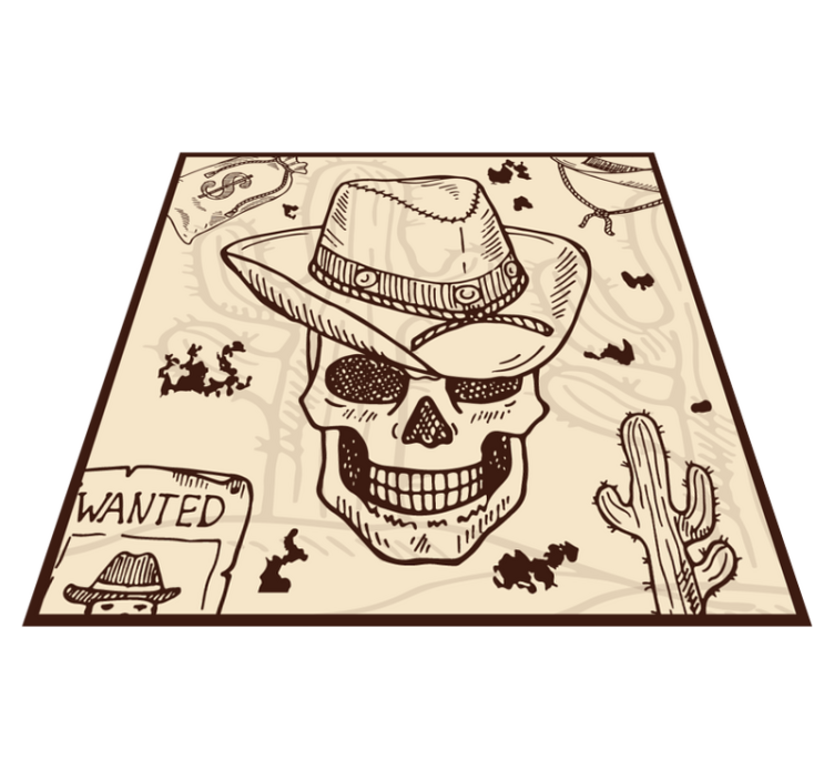 Western Themed Illustration teen vinyl rug - TenStickers
