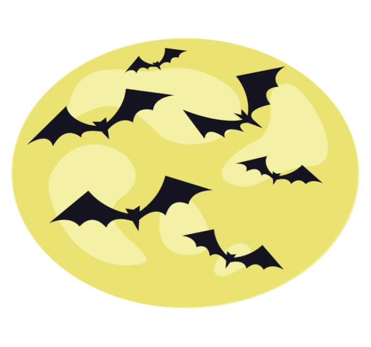 Nocturnal Bats Circle halloween vinyl rug - TenStickers