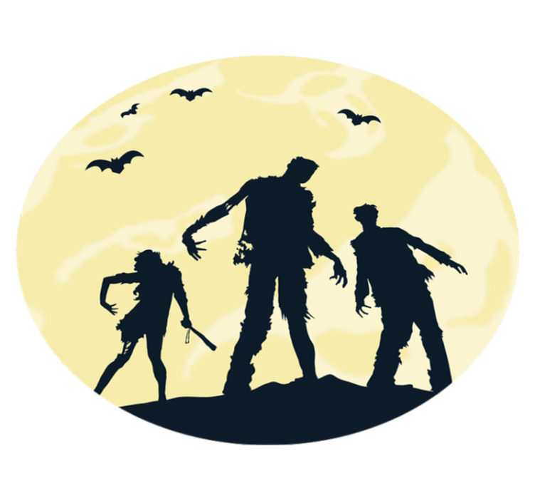 Horror zombie family vinyl living room rug - TenStickers