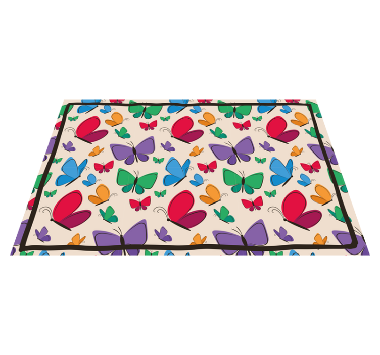 Butterfly Abundance floral vinyl rug - TenStickers