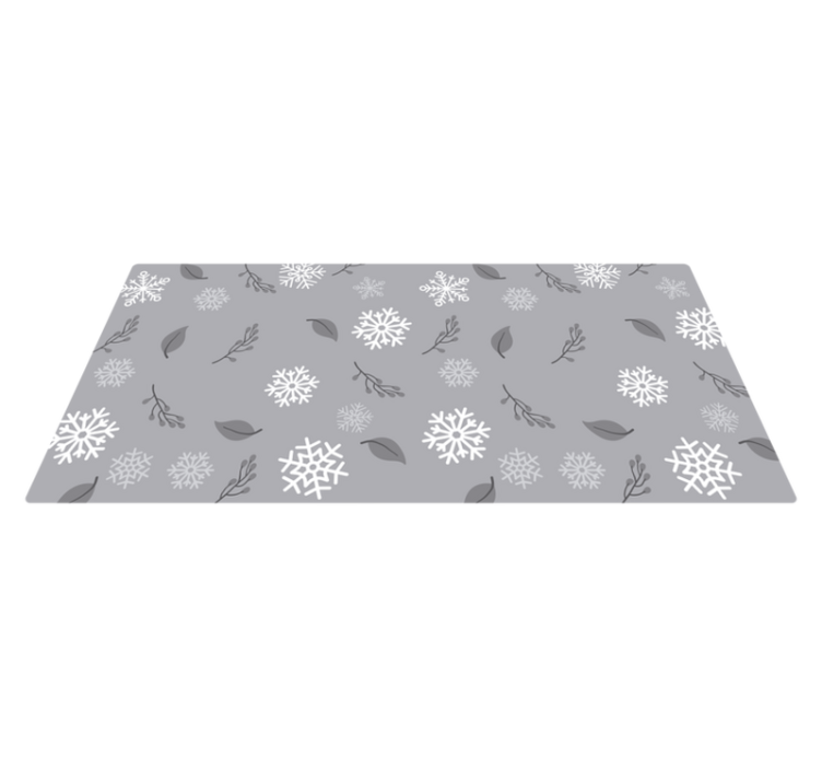grey background snowflakes Christmas tree mat - TenStickers