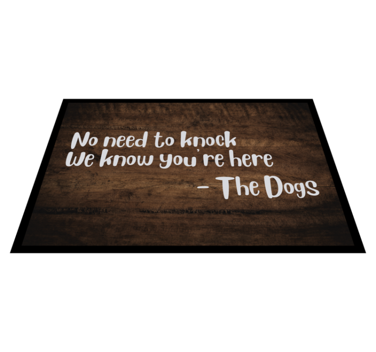 No need to knock dog vinyl rug - TenStickers