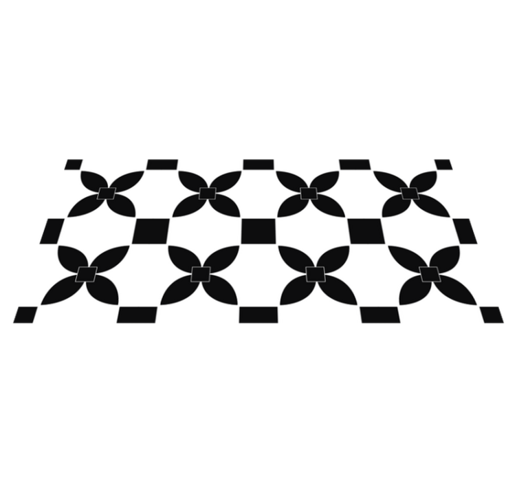 Black printed street vinyl rug black tiles - TenStickers