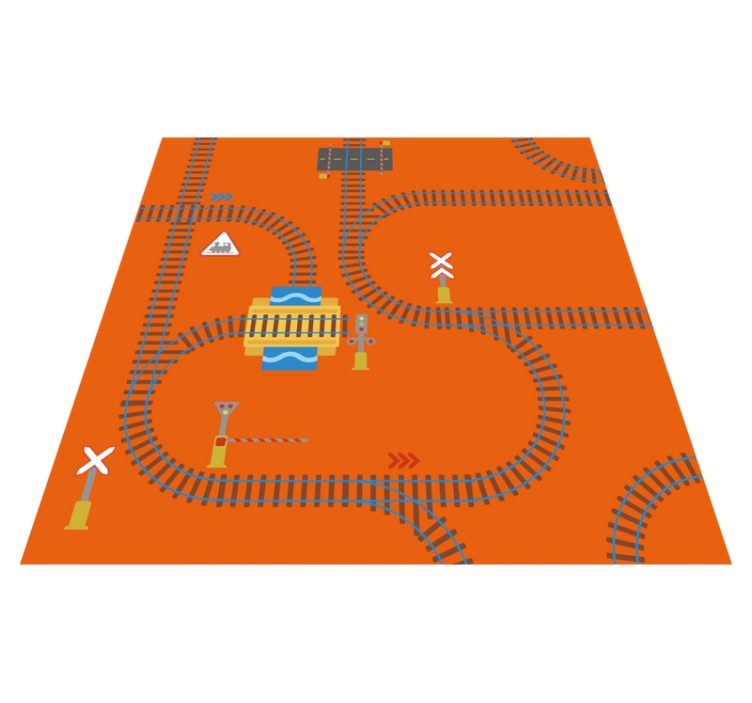 Playful Track Layout game vinyl rug - TenStickers