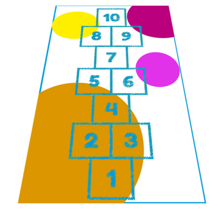 kids hopping game vinyl rug game mat - TenStickers